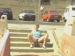 Could 039 ve made a bigger mess and made it more interesting if she pissed onto the stairs under her. Adventurous Brunette Is Peeing On The Concrete Stairs In Public Cinemapee Com