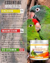 Taking magnesium supplements helps your body to absorb and use minerals such as calcium, phosphorus and potassium, and vitamins like vitamin d. Unruffledrx Bird Calcium Magnesium D3 Birdsupplies Com
