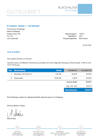 Infos und eine mustervorlage für eine gutschrift. Gutschrift Vorlage Zum Erstellen Gutschriftverfahren