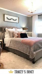 Rose Gold And Gray Girls Bedroom Makeover Tracey S Fancy Rose Gold Bedroom Grey And Gold Bedroom Woman Bedroom