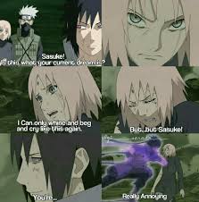 Sasuke Hates This Beyotch Its The Thousandth Time Hes Tried To Kill Her Useless Idiotic Self Anime Naruto Naruto Facts Naruto