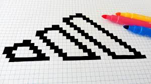Handmade Pixel Art How To Draw Adidas Logo Pixelart Pixel Art Dibujos En Cuadricula Dibujos En Pixeles