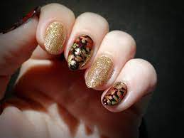 Fall In Gold Nail Art By Kim Kimiko7878 Fall Nail Art Gold Nail Art Fall Nail Art Designs
