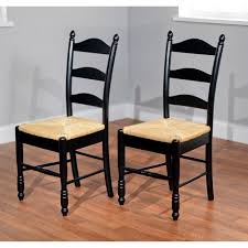 Ladder Back Rush Seat Chairs Set Of 2 Multiple Colors Walmart Com Ladder Back Chairs Black Dining Room Dining Chairs