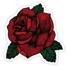 Red Rose Stippled Sticker By Luckygraphics Hydroflask Stickers Tumblr Stickers Stickers