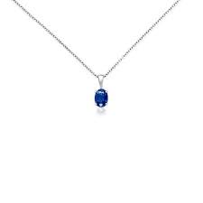 Oval Solitaire Sapphire Pendant In 18k White Gold 7x5mm Blue Nile In 2020 Oval Sapphire Pendant Sapphire Pendant Tanzanite Necklace