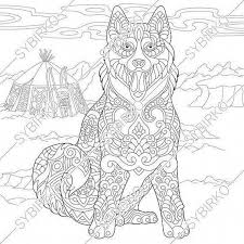 Coloring Page For Adults Digital Coloring Page Siberian Etsy Dog Coloring Book Horse Coloring Pages Dog Coloring Page