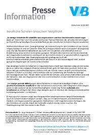 An bayerns schulen gilt testpflicht. Presseinformationen Verband Der Lehrer An Beruflichen Schulen In Bayern E V Vlb