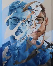 Corne Eksteen S Artwork Transposition I Oil On Canvas 1235 X 1000mm Identity Art Distortion Art Hybrid Art