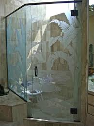 Tropical Palms Glass Shower Enclosure Sans Soucie Glass Shower Glass Shower Doors Glass Shower Enclosures