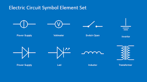 When a wire splits into two nodes give us a way to say that wires crossing this junction are connected. Electric Circuit Symbols Element Set For Powerpoint Slidemodel