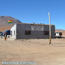Although the trip total was 340 miles (545 kilometers) and took me over 12 hours including border time. Photo Border Bolivia Chile Welt Atlas De