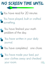 No Screentime Until Free To Print Chores For Kids Screen Time For Kids Rules For Kids