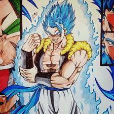 The fused form of goku and vegeta after performing the fusion dance properly. Drawing Gogeta Super Saiyan Blue Dragon Ball Super Broly Cover Art Anime Amino