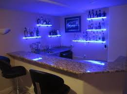 Bar Floating Glass Shelf With Stunning Led Lighting Floating Glass Wall Shelves Glass Shelves For Bar Floating Glass Sh Glass Shelves Bar Shelves Bars For Home