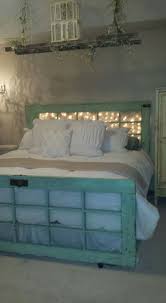 Bed Head Board And Foot Board Made Of Glass Doors Lights With Images Bedroom Decor Rustic Bedroom Decor Home Bedroom