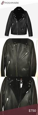 The Kooples Sheepskin Style Black Biker Jacket Black Biker Jacket Jacket Brands Jackets