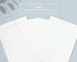 11 a4 pdf various grid size graph paper printable writing etsy