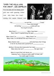 Over The Hills And Faraway Led Zeppelin Worksheet Free Esl Printable Worksheets Made By Teachers Led Zeppelin Over The Hill Zeppelin