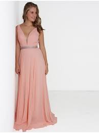 Voir plus d'idées sur le thème robe, robe fashion, robe soirée discovered by h. Robe De Soiree Longue Decollete Plongeant Et Strass Rose Pale Anne Sophie
