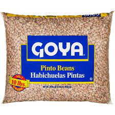 I often buy sources of protein like canned beans, chicken, and eggs. Goya Dry Pinto Beans 10 Lbs Costco