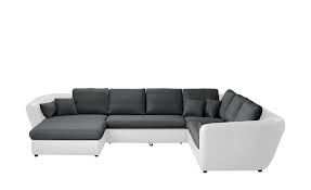 Smart Wohnlandschaft Weiss Grau Kunstleder Flachgewebe Verona Big Sofa Kaufen Sofa Design Sofa Leder