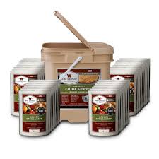 What are survival food kits? 120 Serving Emergency Food Supply Entree Bucket Personal Security Products