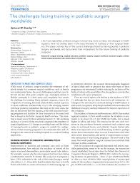 The process of becoming a pediatric surgeon is summarized in the following steps: Pdf The Challenges Facing Training In Pediatric Surgery Worldwide