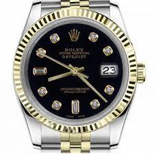 36mm rolex diamond watch for men datejust 1603 black dial 3.75ct 18k gold retail: Shop Rolex Datejust 36mm W Black Diamond Dial Watch My Diamonds