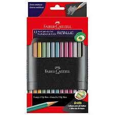 Caixa De Lapis De Cor Faber Castell Super Soft Lapis De Cor 12 Cores Metalicas Sextavado 121412g Faber Castell Escrita Corretivos Cores Metalicas Lapis De Cor Cores