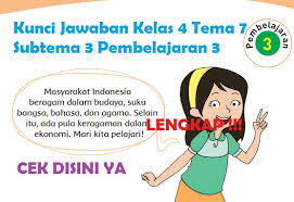 Kunci Jawaban Kelas 4 Tema 7 Subtema 3 Pembelajaran 3 Kunci Jawaban Tematik Lengkap Terbaru Simplenews