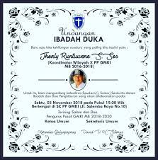 Check spelling or type a new query. Pengurus Pusat Gmki Twitterren Kami Mengundang Kehadiran Saudara I Senior Seniorita Dalam Ibadah Dan Doa Penghiburan Atas Berpulangnya Saudara Kita Jonly Runtuwene Pada Sabtu 03 November 2018 Waktu Pukul 19 00 Wib Tempat Sc Pp