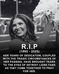SAD NEWS: The Detroit Lions fan community is mourning the passing of a longtime cheerleader who dedicated many years to her fans, at age 32, following a heartbreaking family dispute, leaving behind