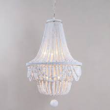 Retro Classic Wood Beaded Basket 8 Light Chandelier White Pendant Light Fixtures Ebay