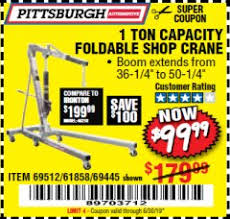 View online (12 pages) or download pdf (1 mb) pittsburgh automotive 1 ton. Harbor Freight Tools Coupon Database Free Coupons 25 Percent Off Coupons Toolbox Coupons 1 Ton Capacity Foldable Shop Crane