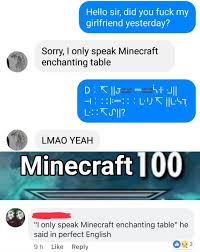 Na Mate He S Clearly Speaking Minecraft Enchantment Table Woooosh