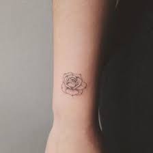Thick outline with lighter inner shading. 21 Small Rose Tattoo On Wrist Designs Images
