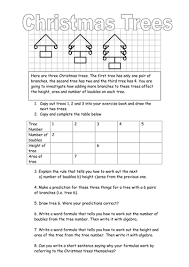 Ks3 Activity Christmas Trees Worksheet Good Practice For Sequences And Area Christmas Math Worksheets Christmas Math Teaching Math