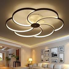 White Led Ceiling Light Fixture Led Ring Lustre Light Large Flush Mounted Led Circles Lamp For Dining Sitting Bedroom Circle Lamp Led Circle Lampled Ceiling Light Fixtures Aliexpress