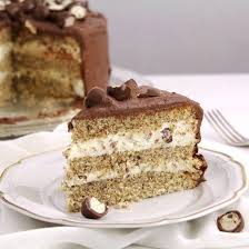 A Festive Hazelnut Cake With A Decadent Mascarpone Condensed Milk Filling And A Chocolate Schoko Bons Topping Hazelnut Cake Cupcake Cakes Dessert Recipes