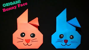 The basic bunny face can be used with any bunny costume and is appropriate for all ages. How To Make An Origami Bunny Face I Origami Paper Rabbit Face Tutorial Easy Instructions Youtube