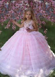 Eva Pink Girls Pink Dress Blush Flower Girl Dresses Little Girl Pageant Dresses