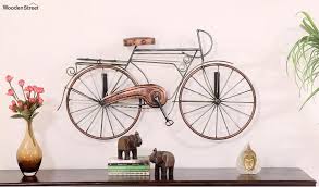 Canvas wall art vintage bicycle flowers theme painting butterfly picture nature prints abstract artwork framed for bathroom living room kitchen dinning room corridor home office decor, 14. Buy Bicycle Wall Hanging Brown Color Online In India Wooden Street
