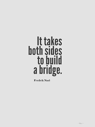 It Takes Both Sides To Build A Bridge By Fredrik Nael Words Quotes Effort Quotes Quotable Quotes