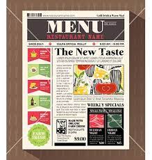 Restaurant Menu Design Template In Newspaper Style Vector By Kraphix On Vectorstock Menu Design Template Menu Restaurant Restaurant Menu Design