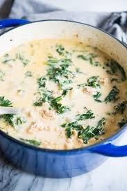 Creamy Kale And Sausage Soup Zuppa Toscana Recipe Sausage Soup Kale Soup Recipes Soup Recipes