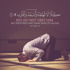 كل لما الشيطان يتقل عليك الصلاة ونفسك تكسلك افتكر الايه دي ك ل ا ل ا ت ط ع ه و اس ج د و اق ت ر ب Quran Islamic Images Wallpaper Design Pattern