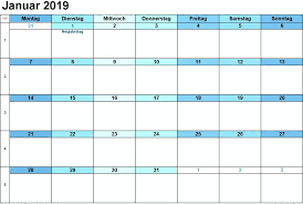 Kalender Januar 2019 Pdf