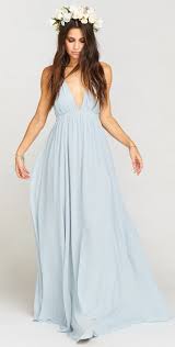 Blue Chiffon Maxi Dress Bridesmaid Dresses Boho Mumu Bridesmaid Dresses Chic Bridesmaid Dresses