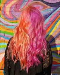 Pixie On Instagram Finally Got A Cool Shot Of My Hair Nofilter Halfandhalfhair Orangehair Pinkhair A Hair Color Pink Hair Styles Hair Color For Women